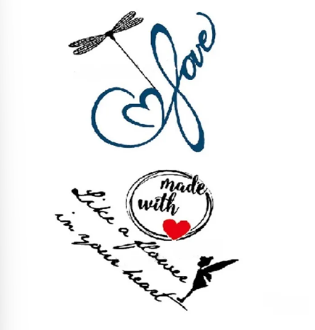 English Letter Water Resistant Transient Tattoo Sticky Label Girls Guys Arm Body Art Water Proof Tattoo Body Tattoo