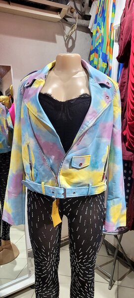 Veste Motard Tie-Dye Femme