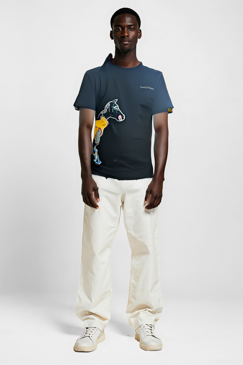 Черная футболка с принтом