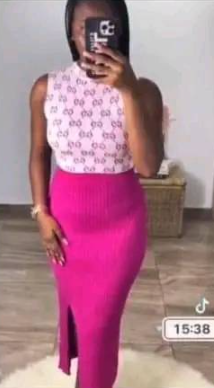 Women's Cotton suit, Top and Skirt