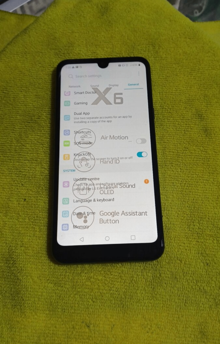 LG X6 Android phone