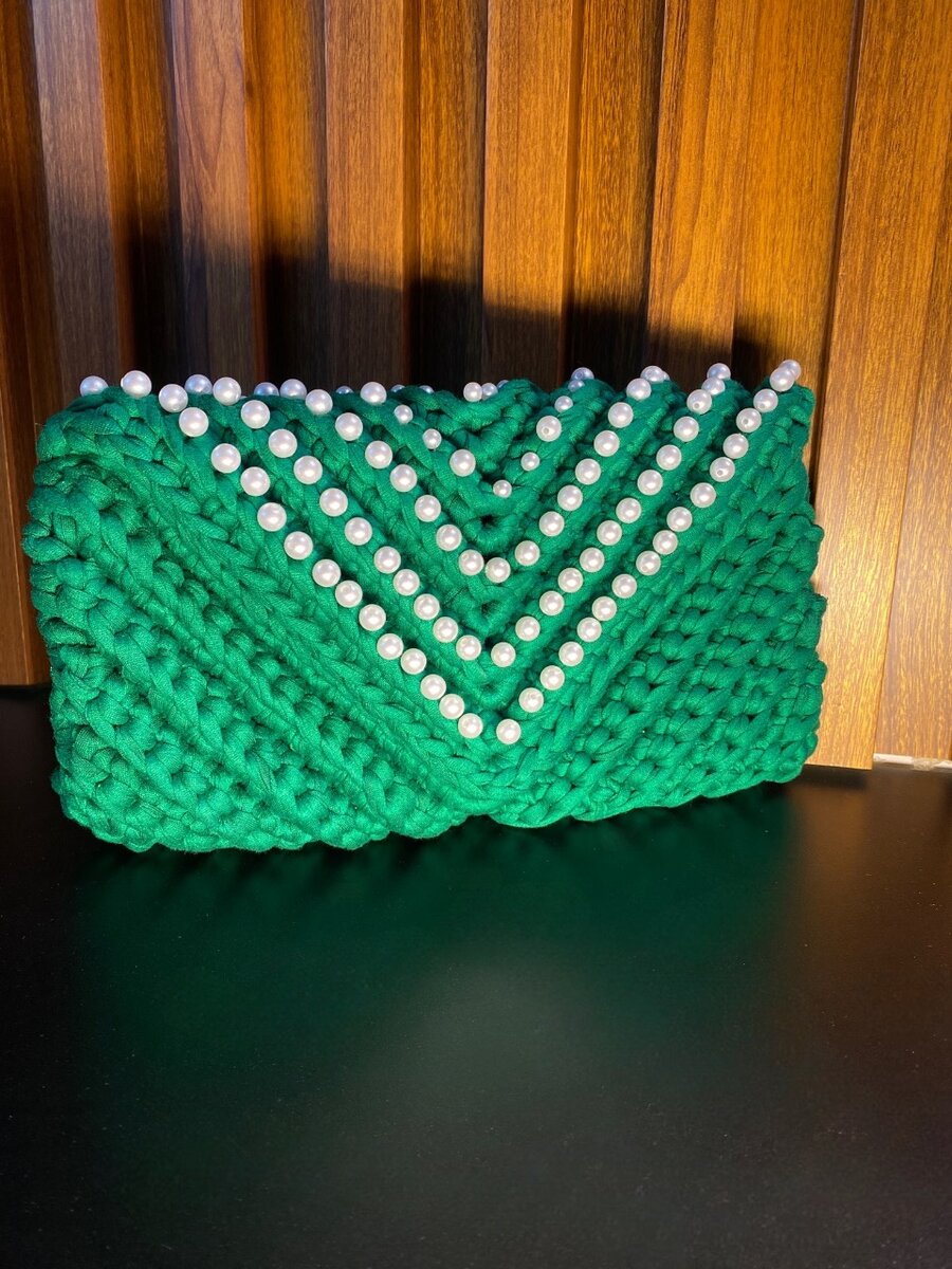 sac au crochet vert