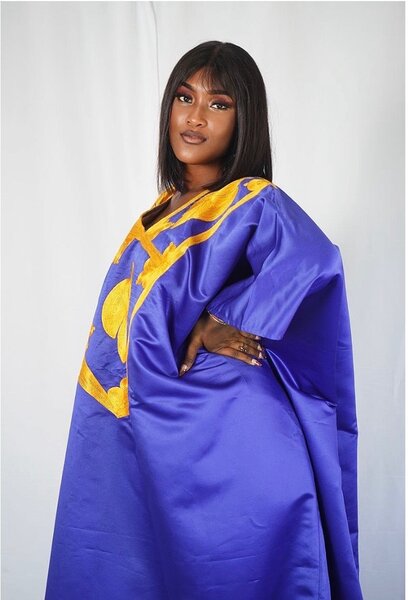 Caftan violet brodé femme