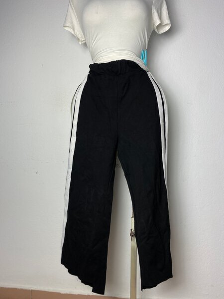 Pantalon noir rayé femme