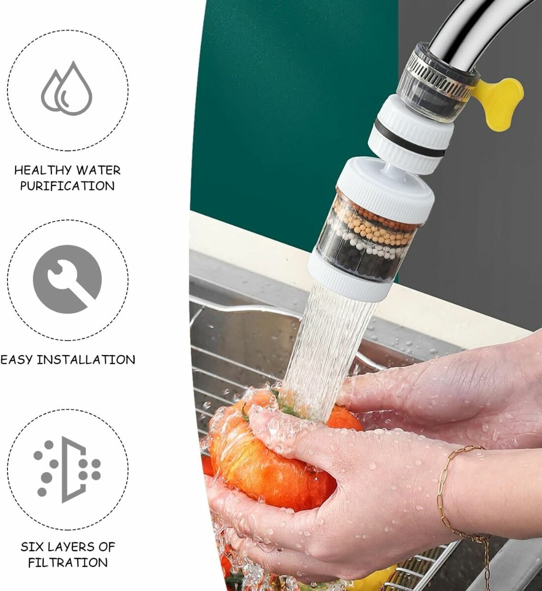 Filtre d'eau robinet 360°