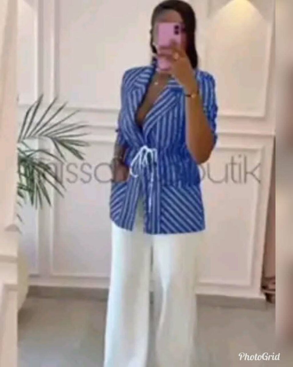 Veste rayée ajustable femme