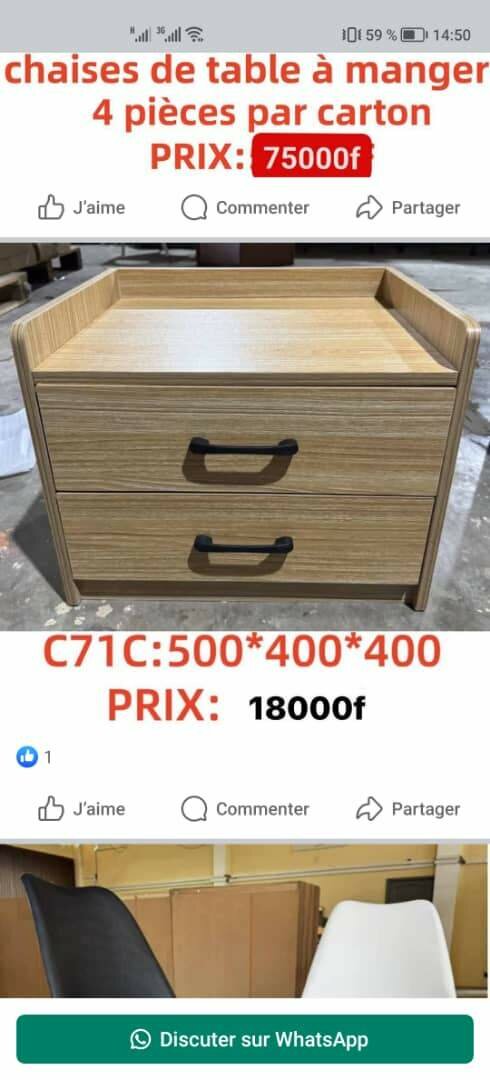 Chevet en bois moderne