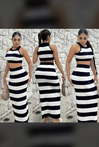 Robe rayée sans manches