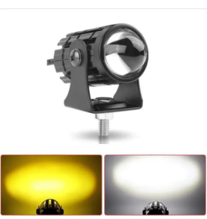 Universal Extra Mini Driving Fog Lights, Motorcycle Auxiliary Spot Lights High Low Beam White / Yellow With Flasher1 Pcs