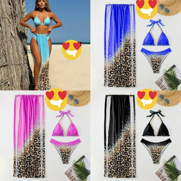 Bikini léopard avec paréo