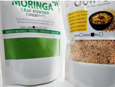 Weight Loose Combo Pack - Organic Moringa Oleifera Leaf Powder 250gm and Organic Whole White Quinoa (500 GM)