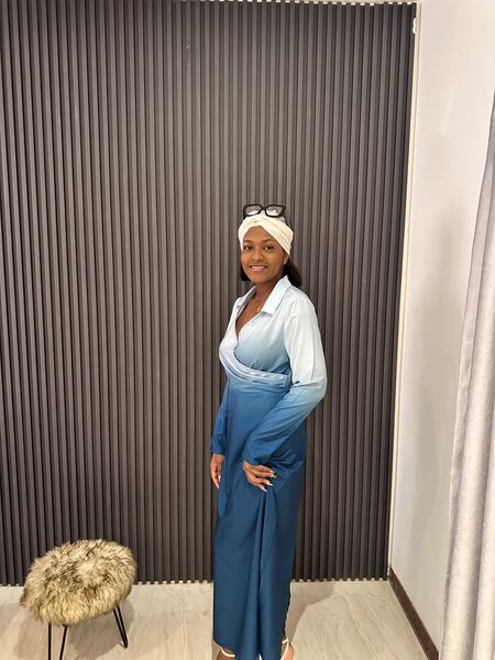 Ombré print A line dress