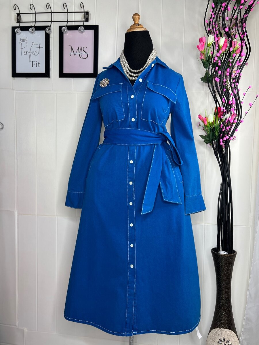 OMNES SKYLINE DENIM DRESS