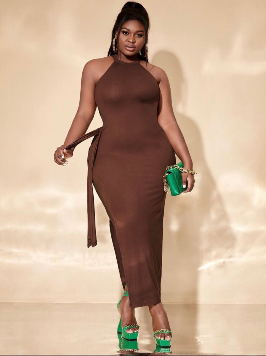 Robe Élégante Fendue Femme