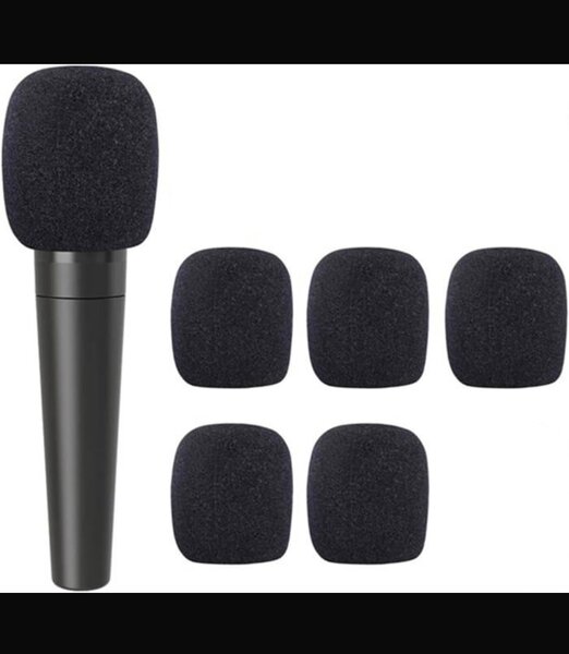 5 Bonnettes de microphone noir