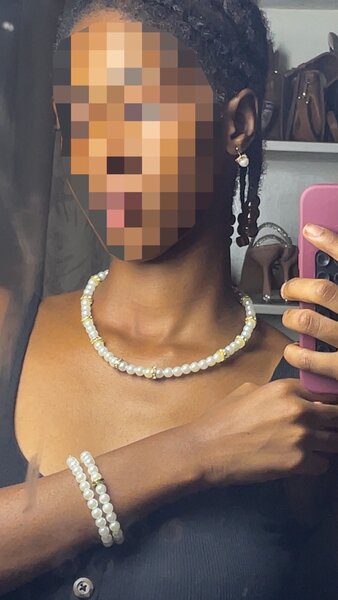 Collier Perles Élégant Femme