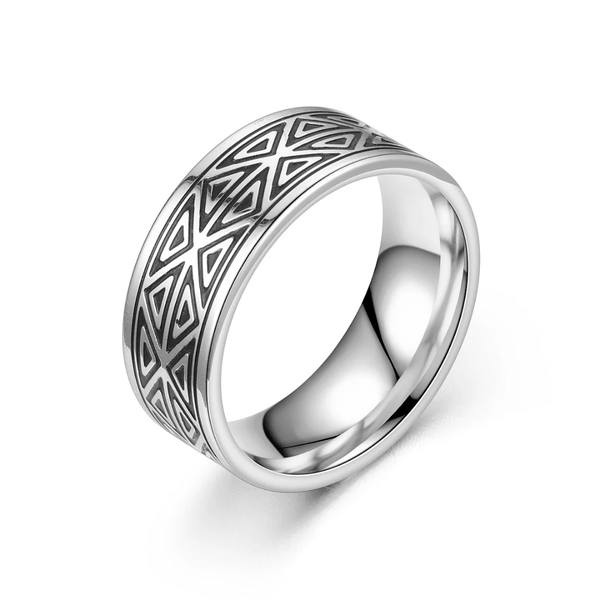 Bague en argent géométrique