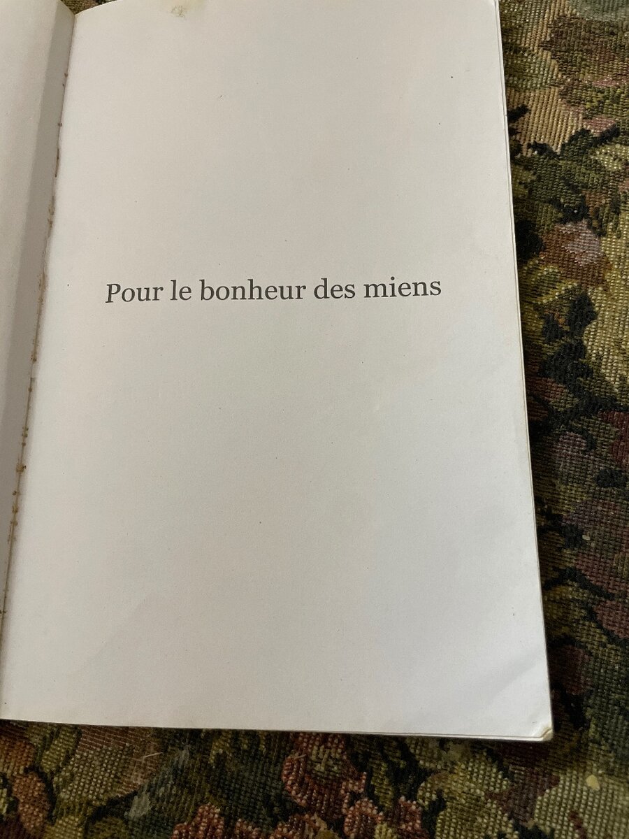 Roman "Pour le bonheur des miens"