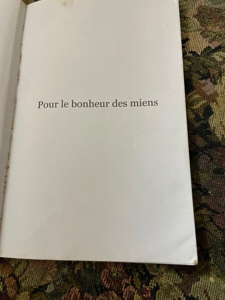 Roman "Pour le bonheur des miens"