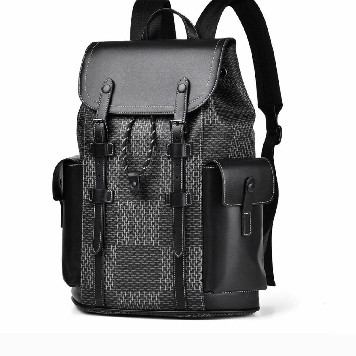 Quality leather strap backpack