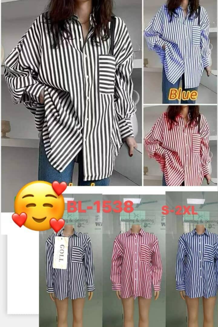 Ladies oversized stripped shirst