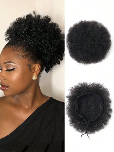 Chignon afro bouclé