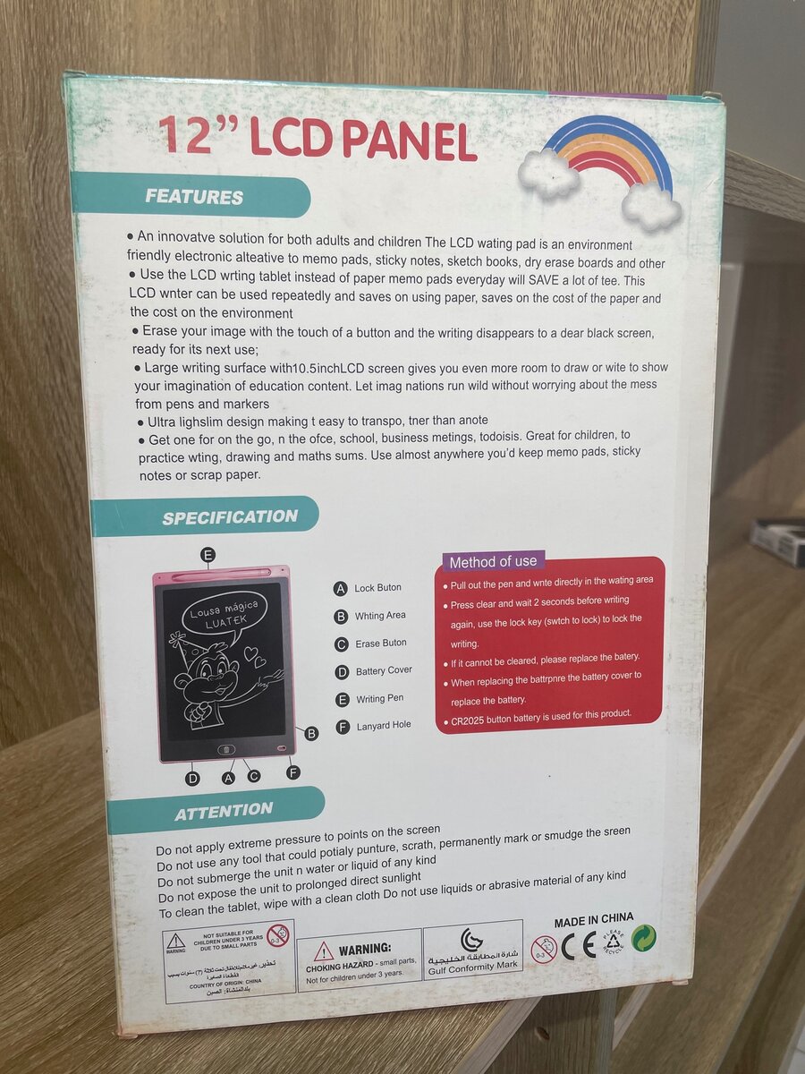 LCD Panel colorful writing tablet