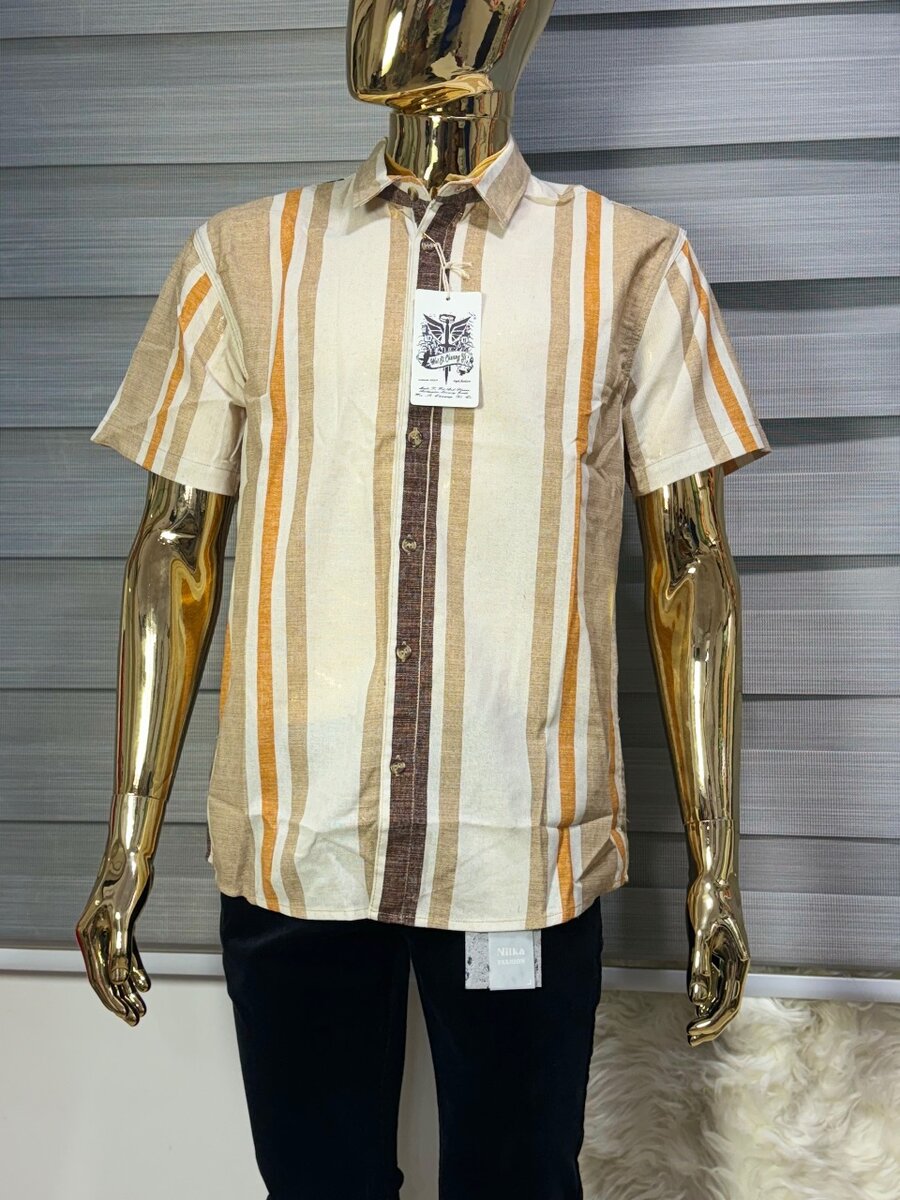 Durable Stripped Linen Tailored Shirt