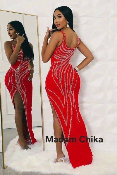 Robe de soirée rouge élégante