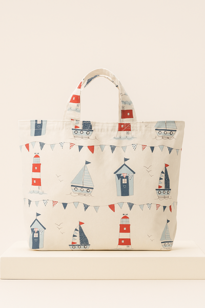 Sac cabas imprimé nautique