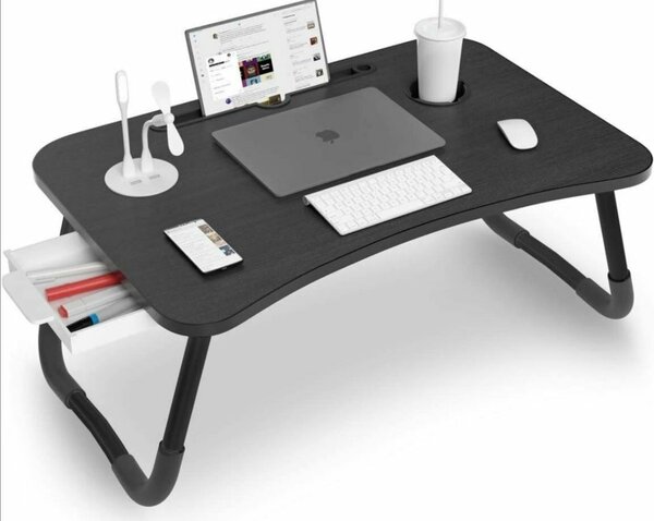 Laptop table with a cute light and fan