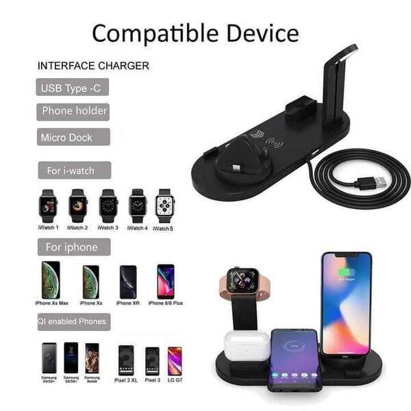 Chargeur sans fil 6 en 1