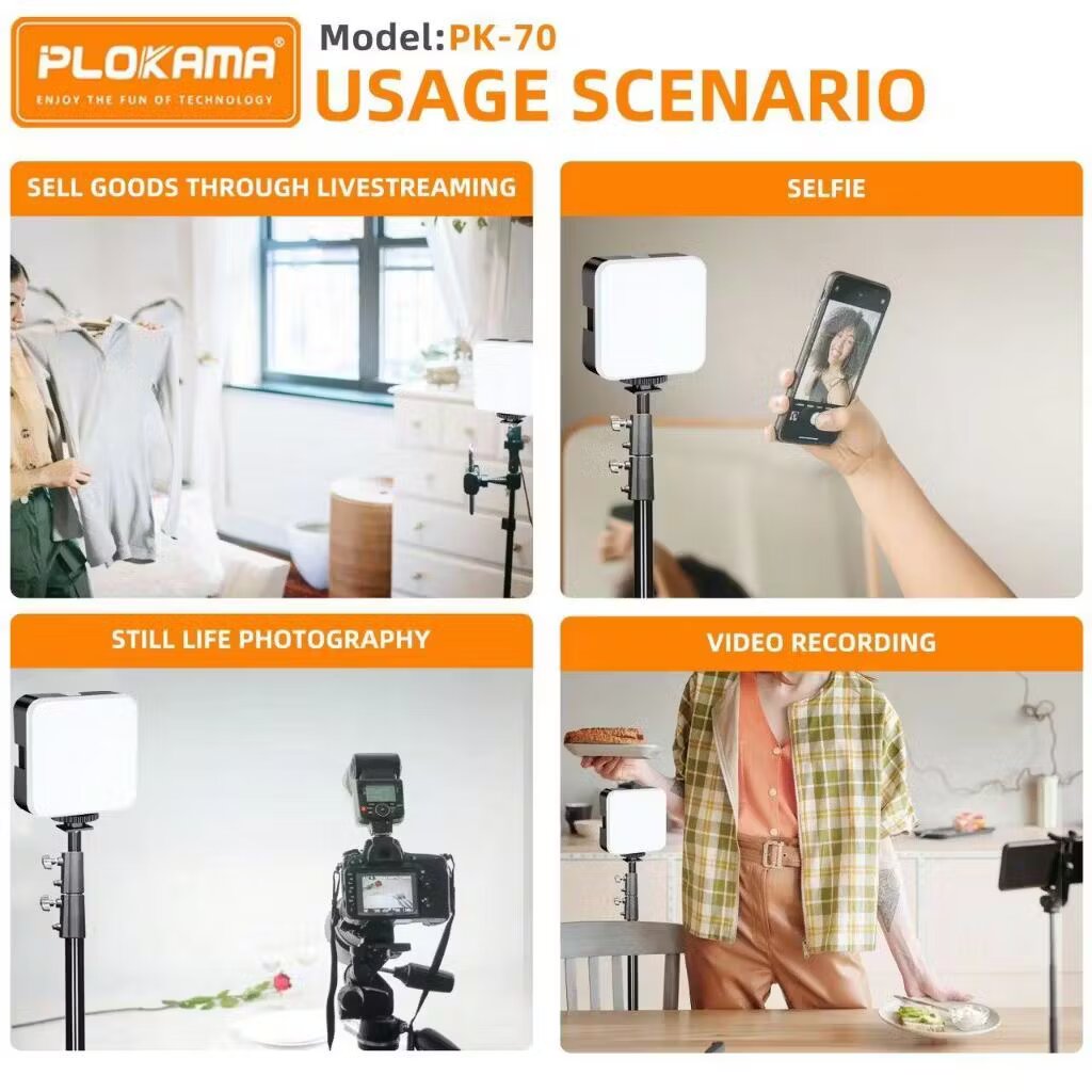 Plokama PK70 Mini Portable LED Light for Photography