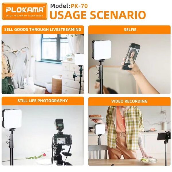 Plokama PK70 Mini Portable LED Light for Photography