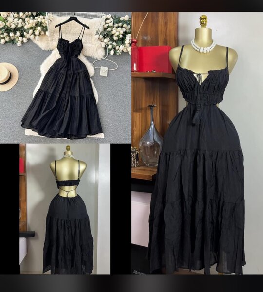 Robe longue noire élégante