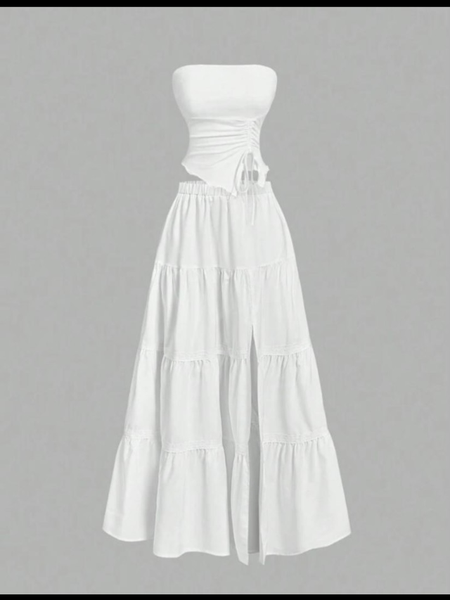 Robe longue sans bretelles