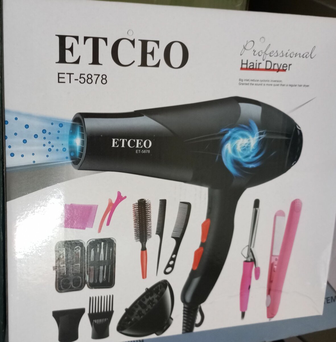 Sèche-cheveux professionnel, gadgets complets