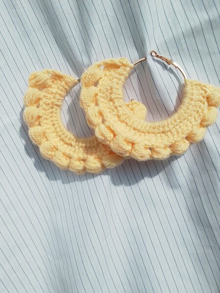Handcrafted Crochet Hoop Earrings