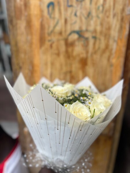 Bouquet de roses blanches