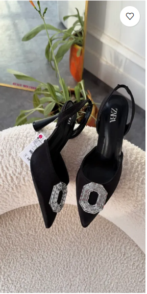 Andie Black Sling back Wedding heels