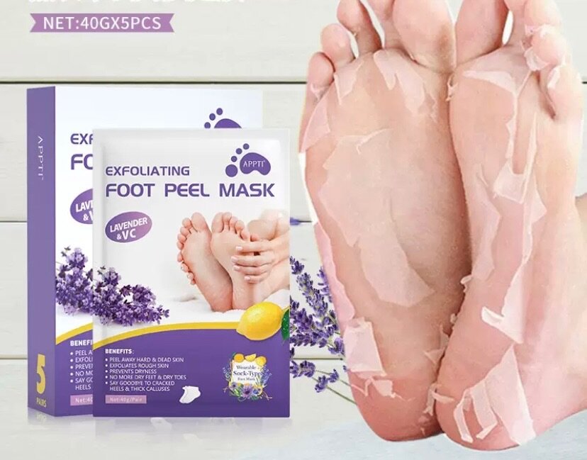 Exfoliating foot peel mask