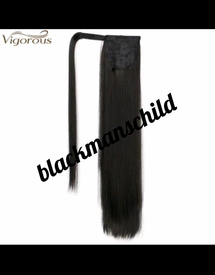 Straight wrap around ponytail