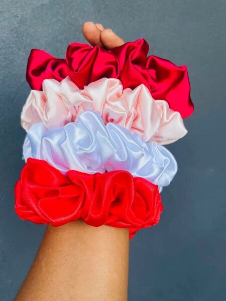 Satin scrunchies and pearls satin scrunchies
