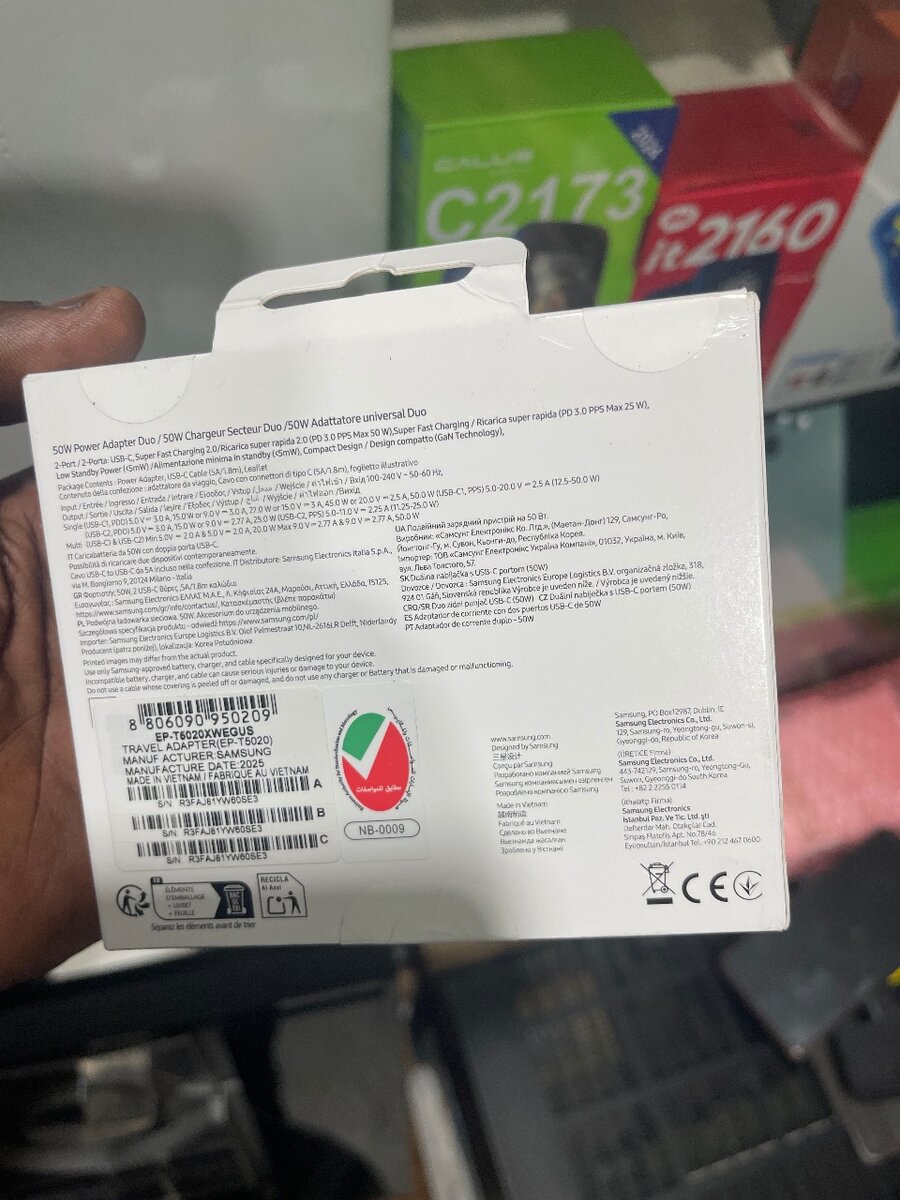 Chargeur USB-C Samsung 50W Duo