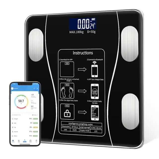 Bluetooth Smart Bathroom Body Fat Scale