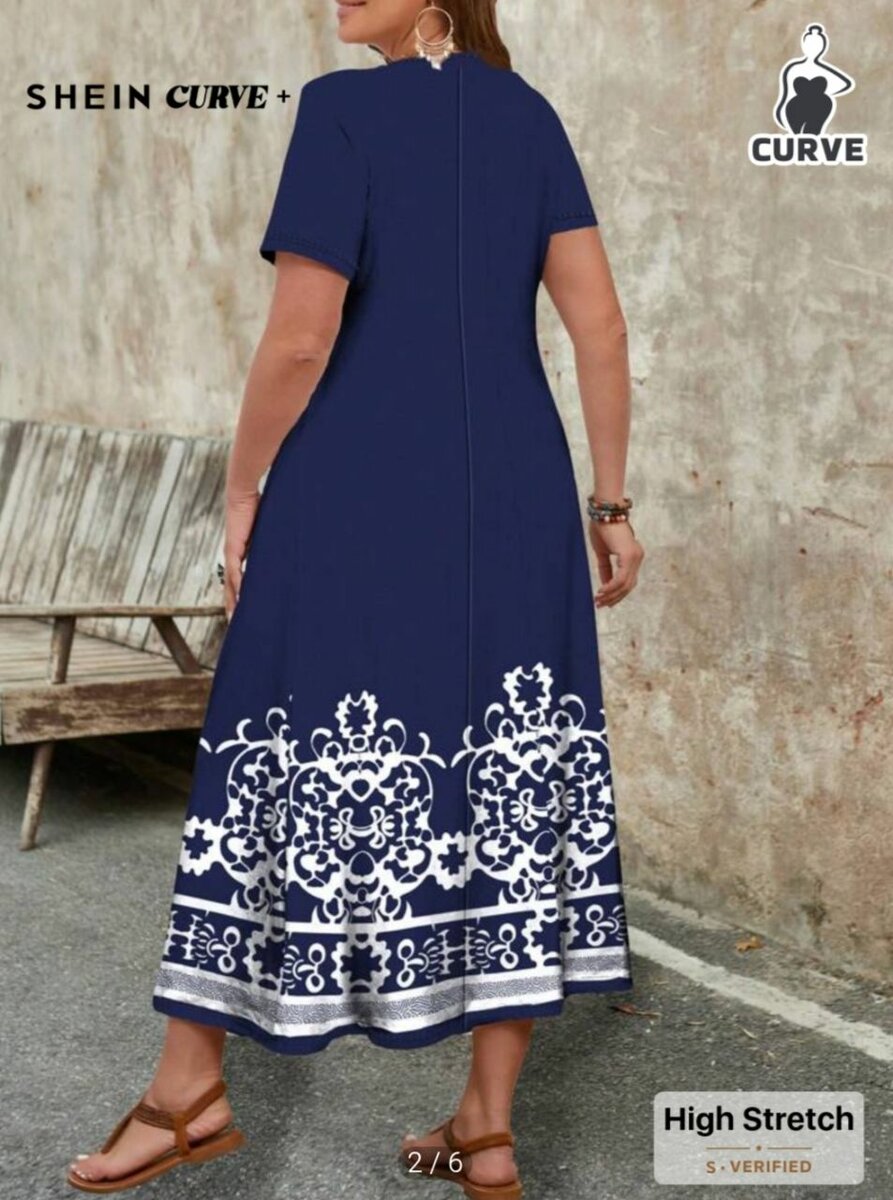 Robe évasée motif floral femme