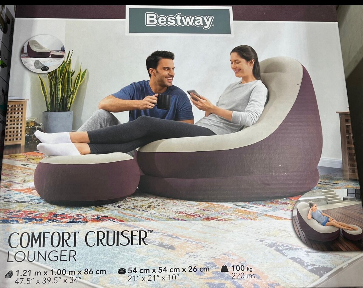 Bestway Fauteuil gonflable et repose-pieds Comfort Cruiser