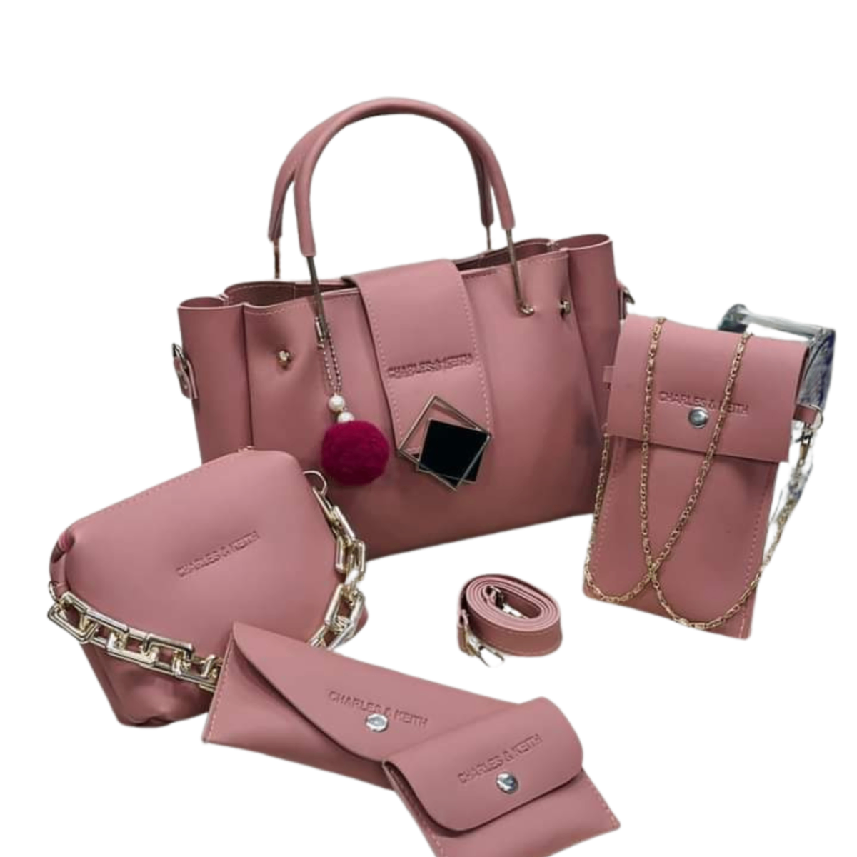 Royal Star (Pink)  5-in-1 Handbag Set