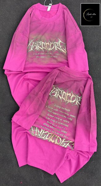 T-shirt oversize rose graphique