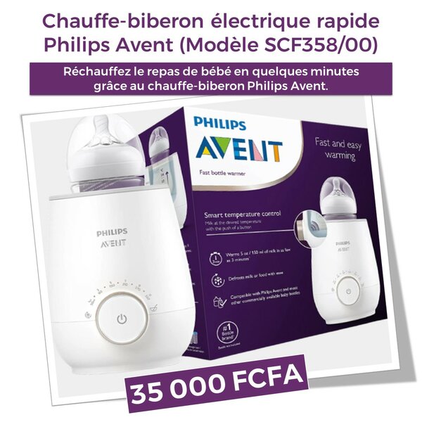 Chauffe-biberon électrique rapide Philips Avent (Modèle SCF358/00) 